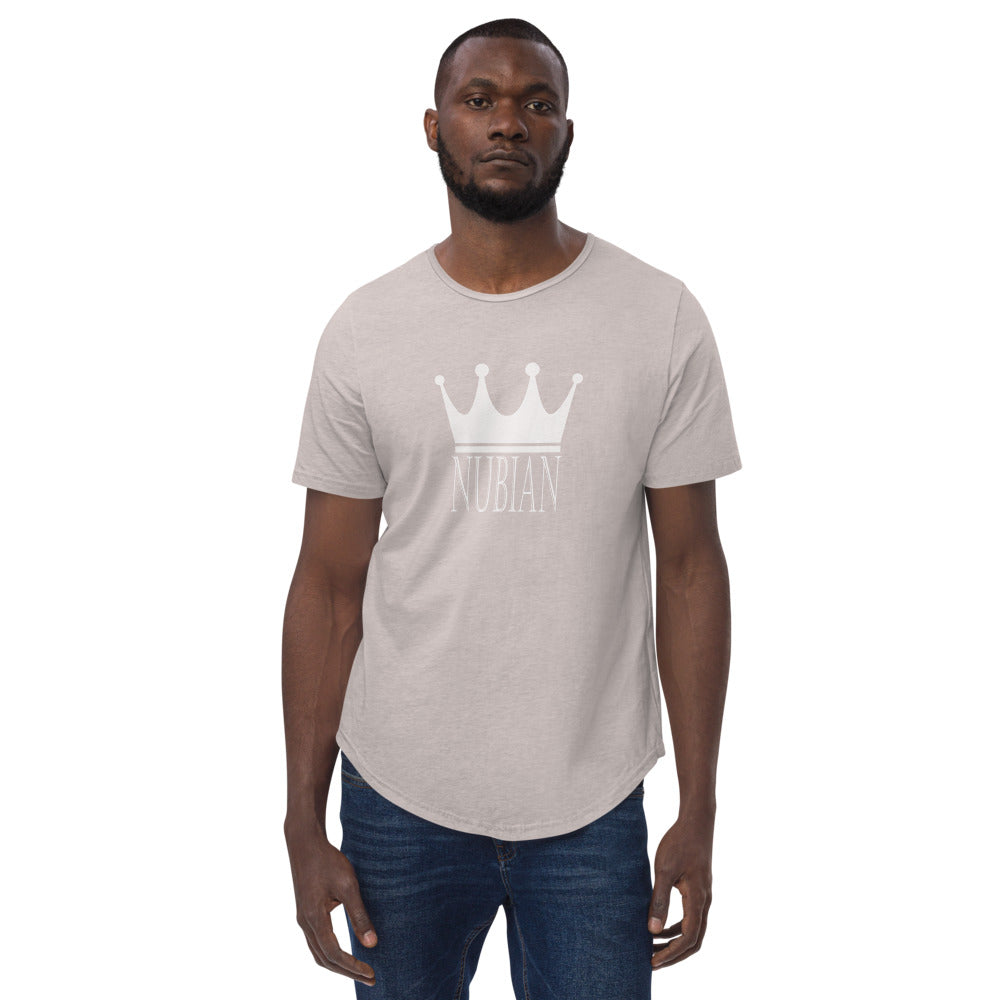 NUBIAN KING WHITE Men's Curved Hem T-Shirt