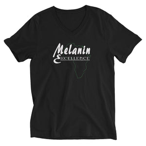 MELANIN EXCELLENCE GRN Unisex Short Sleeve V-Neck T-Shirt